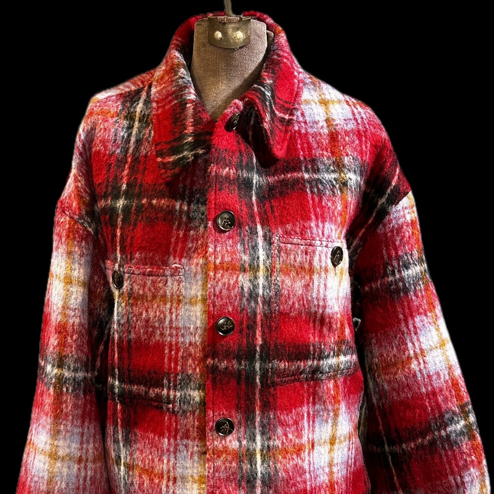 Red Plaid Lined Jacket